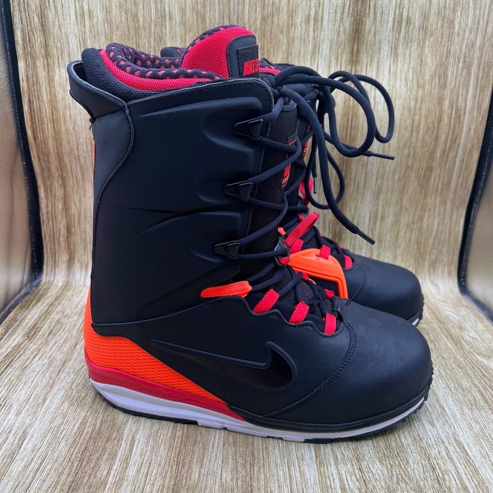 Nike SB Lunarendor Snowboard Boots Men's 11 Black Infrared Lunarlon 586532-066